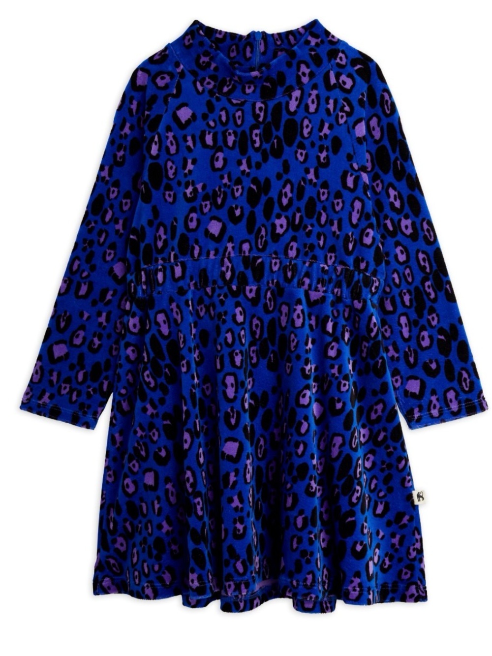 NWT Mini Rodini Blue & Purple Leopard Print Long Sleeve Dress 9